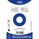 thumbnail of Exacompta - Réf. 10502E - carton de 20 Paquets 100 fiches sous film - bristol uni non perforé 100x150mm - Blanc