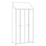 thumbnail of Armadio spogliatoio in acciaio inox AISI 430 a 2 posti a 4 ante cm. 95x50x215h