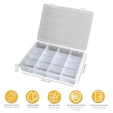thumbnail of Organizador de plástico transparente con 16 compartimentos L242xP188xH37 mm.