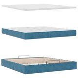 thumbnail of vidaXL Ottoman-Bett mit Matratzen Dunkelblau 200x200 cm Samt