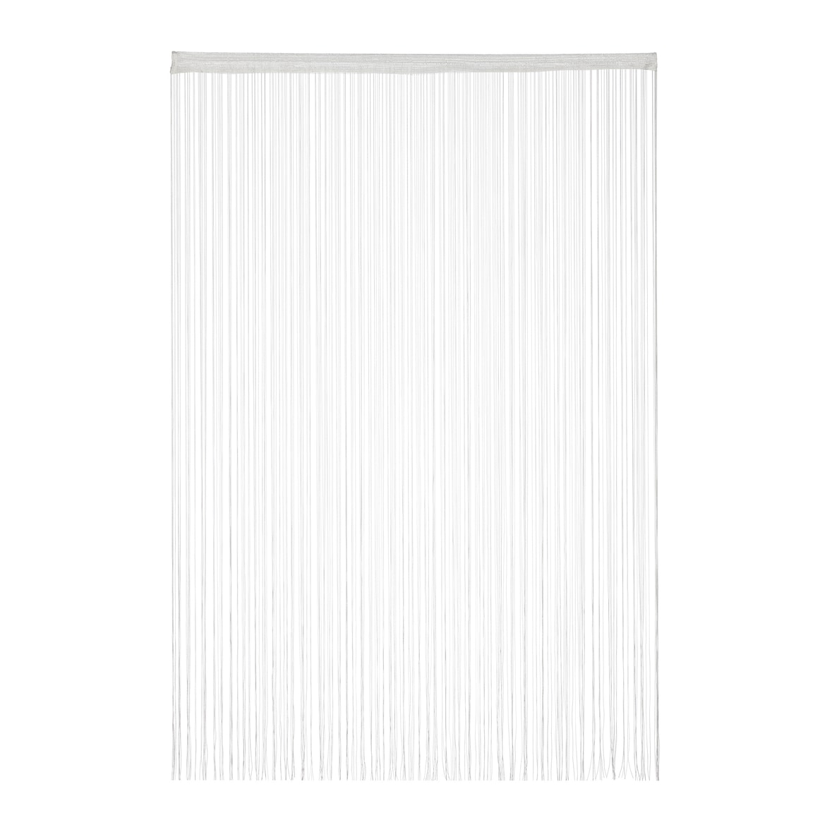 Relaxdays Fadenvorhang weiß, kürzbar, mit Tunneldurchzug, für Türen & Fenster, waschbar, Fadengardine, 145x245 cm, white