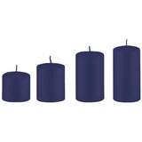 thumbnail of 4er Set Adventskerzen abgestuft Nachtblau Dunkelbla Ø 5 cm (Höhen 6, 8, 10 und 12 cm)
