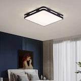 thumbnail of LED-Deckenleuchte 40W mit einstellbarem Lichtton und dimmbar, mit Fernbedienung + APP, 40x40cm, Schwarz.