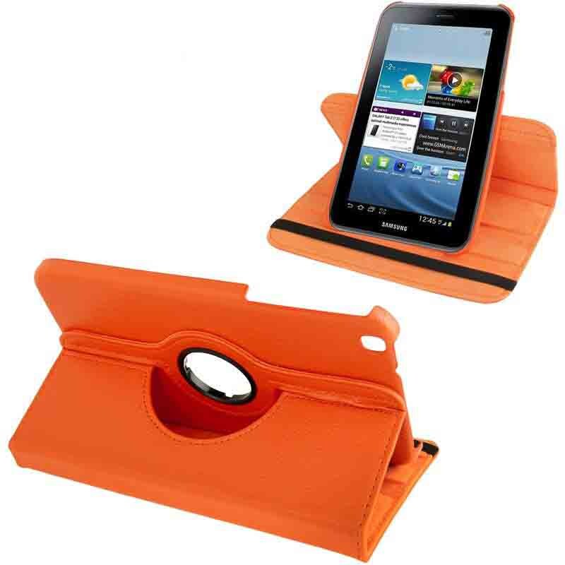 Housse Samsung Galaxy Tab 3 8' T3100 Mode Portrait Paysage Rotation 360° Orange YONIS