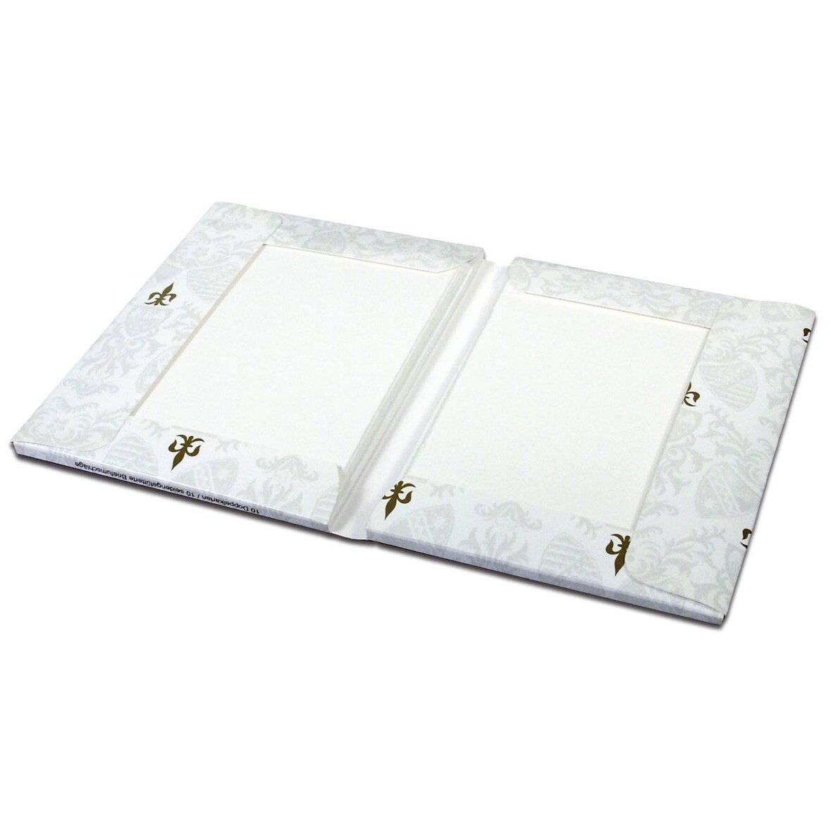 Rössler Papier 22343801 Kartenmappe Bütten - weiß, Packung mit 10 Karten und 10 Briefhüllen, A6/C6