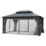 thumbnail of Alu Garten Pavillon DAMASKUS 3x3,65 m mit festem Metalldach