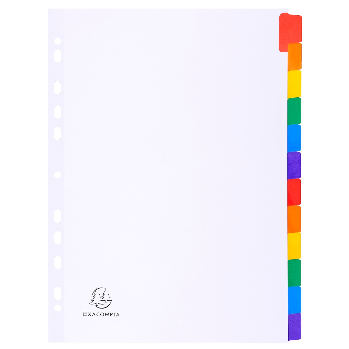 EXACOMPTA Jeu d'intercalaire 12 positions en carte Blanche 170g, onglets Mylar®. Format A4.