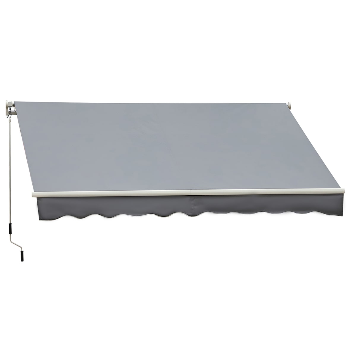 Outsunny Tenda da Sole Avvolgibile 3x2.5m a Caduta con Manovella Grigio