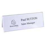 thumbnail of EXACOMPTA Portanome da tavolo per formato A5, cod. 85358D in PMMA (acrilico) alta trasparenza, resistente ai raggi UV. Confezione da 10 pezzi.