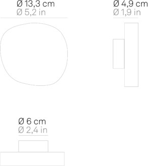Technische Zeichnung von Leuchtenabmessungen.