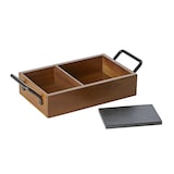 thumbnail of Naturschieferplatten Set Slate & Serve, 24 x 15 x 5,5 cm, 3 Schieferplatten und Brot- und Butterkorb, Akazienholz, Schiefer