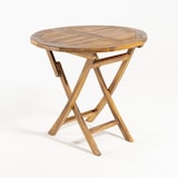 thumbnail of Mesa redonda de teca para jardim de 80 cm, madeira de teca de grau A, tamanho: 80x76 cm