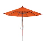 thumbnail of Gastronomie Holz-Sonnenschirm HWC-C57, Gartenschirm, Polyester/Holz 14kg, rund Ø3m Seilzug stoßsicher ~ terracotta