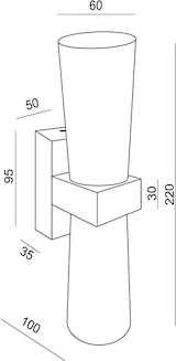 thumbnail of Iglesias LED-Wandleuchte, 8W, 720lm, 3000K Warmweiß, Chrom, IP44 Schutzart, Modernes Design aus Metall und Methacrylat, Schutzklasse II, 230V Netz