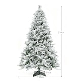 thumbnail of COSTWAY 210 cm künstlicher Weihnachtsbaum mit Beleuchtung, Schnee und Zapfen, Weihnachtsbaum mit 8 Lichtmodi