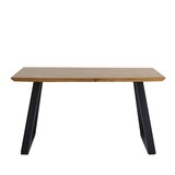 thumbnail of Möbilia eettafel 140 x 80 cm | blad MDF met eiken decor | metalen onderstel | B 140 x D 80 x H 75 cm | naturel-zwart | 18020007 | TAFEL serie
