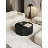 thumbnail of Runder Sofatisch mit Wellen-Muster, Couchtisch Metall Schwarz. 67x67x31 cm | Kadima Design