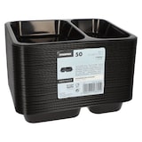 thumbnail of 50 Mikrowellenschalen, PP 2-geteilt 866 ml 3,2 cm x 22,7 cm x 17,8 cm schwarz