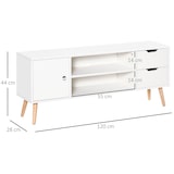 thumbnail of HOMCOM Mueble de TV Mesa de Salón Moderno 120x28x44 cm Gran Almacenaje con Armario Estantes Abiertos y Cajones Carga 30 kg para Dormitorio Sala Blanco