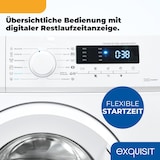 thumbnail of Exquisit Waschmaschine 7kg, Energieeffizienzklasse A, max. 1400 U/Min, Kurzprogramm, Mixprogramm, Startzeitvorwahl (3-24 Std.), WA57014-020A weiss