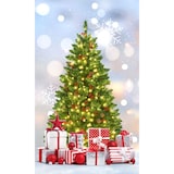 thumbnail of Albero di Natale artificiale Costway 135 cm con luci LED bianche calde, supporto in metallo, aghi in PVC