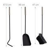 thumbnail of Relaxdays Kaminbesteck modern, 4-teilige Kamingarnitur mit Schürhaken, Ascheschaufel, Kaminbesen & Ständer, schwarz