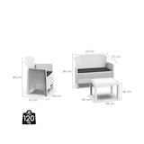 thumbnail of Dmora Set salotto da esterno Ostuni, Set da giardino con 2 poltrone, 1 divano ed 1 tavolino, 100% Made in Italy, Bianco