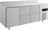 thumbnail of Gastro Edelstahl Kühltisch 1 Tür(links) 4 Schubladen Aufkantung, 1865x700x850mm -2/+8°C 474L