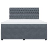 thumbnail of vidaXL Boxspringbett mit Matratze Dunkelgrau 180x200 cm Samt