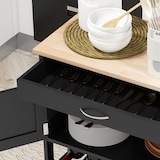 thumbnail of HOMCOM Carrello da Cucina con Portabottiglie, 3 Ante e Cassetto Nero