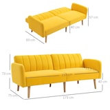 thumbnail of HOMCOM Sofá Cama de 2 Lugares com Encosto Ajustável 3 Posições 173x75x73cm Amarelo