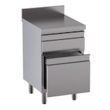 thumbnail of Cassettiera 50x70x85 acciaio inox 430 alzatina 2 cassetti ristorante RS4670