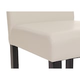 thumbnail of Set van 6 eetkamerstoelen Keukenstoel Littau ~ leer, wit, donkere poten