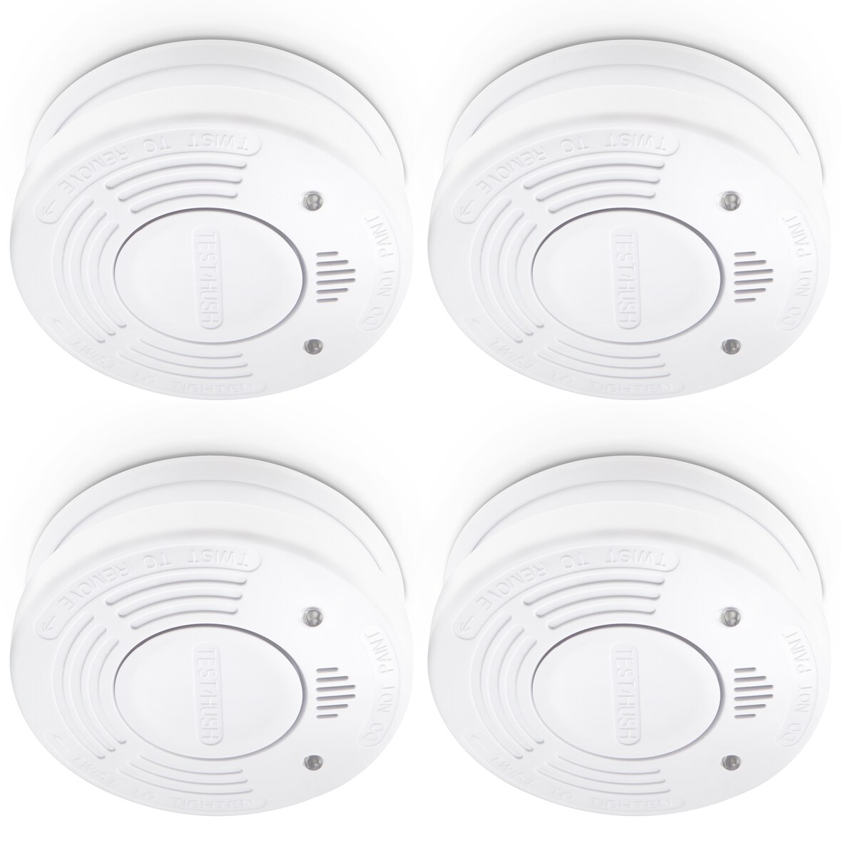 Alecto SA-110 QUAD - Rauchmelder mit 10 Jahren Batterie- und Sensorlaufzeit, 4er-Pack, Weiß
