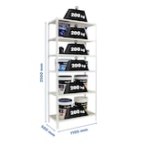 thumbnail of SimonRack Schwerlastregal 2500x1100x500 mm, 6 Ebenen, Holzböden, 200 kg Tragkraft pro Ebene, Weiss - Maderclick