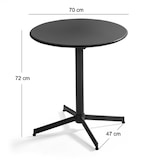 thumbnail of Tavolo da terrazza rotondo bistrò reclinabile in acciaio blu pacifico.