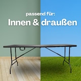 thumbnail of Rijoka Inklapbare Picknicktafel – Houtlook Design – Klaptafel met 2 Klapbanken – Biertafel 6 tot 8 personen – Draagkracht 150kg - Taupe