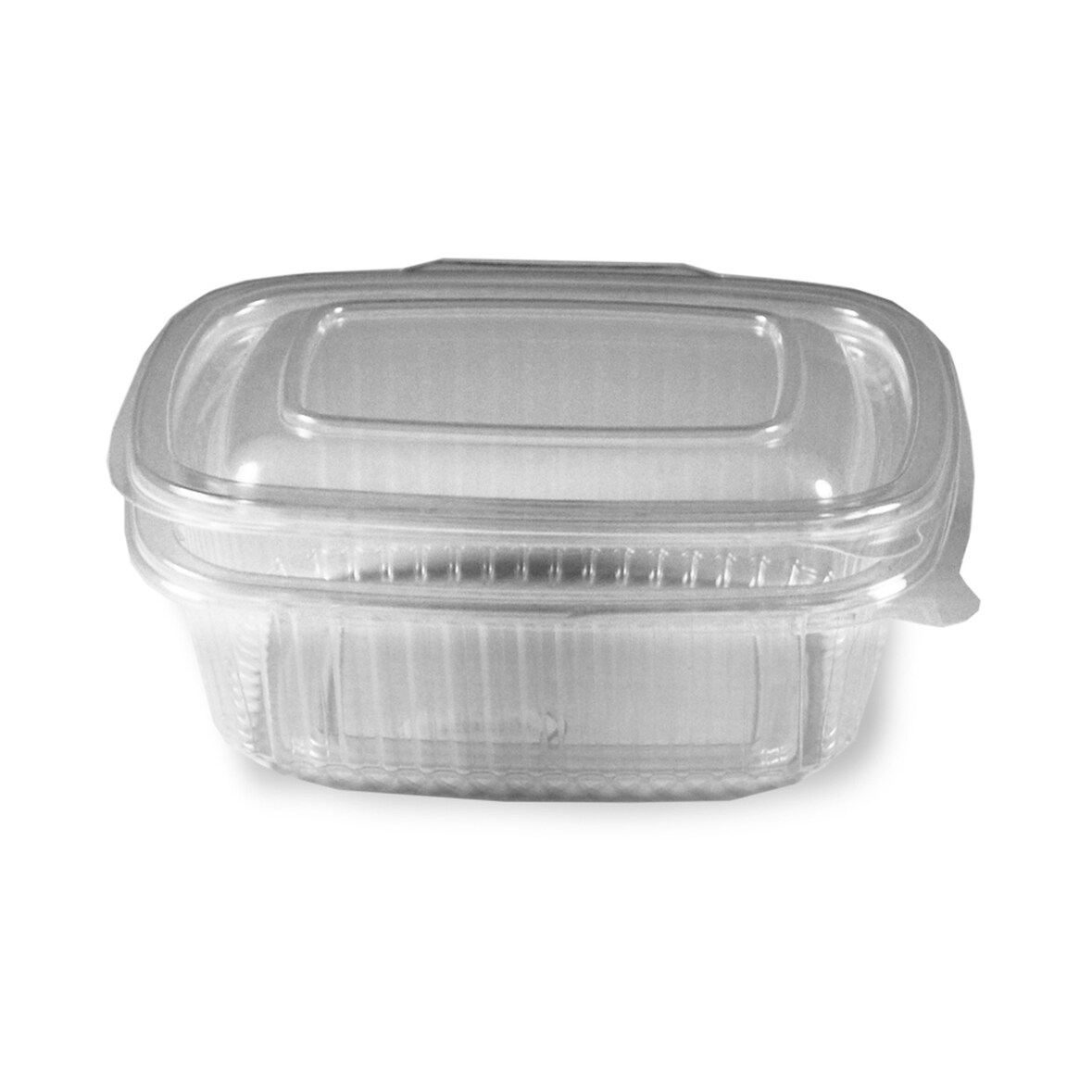 50x Feinkostbecher klar mit angehängtem Deckel 375 ml PP