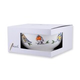 thumbnail of Schale Porzellan 14x6,5cm mit Singvögel Motiv - Schüssel Servierschale Salatschale Dessertschale Müslischale Obstschale Dekoschale Geschirr Weiß Bunt