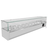 thumbnail of EASYLINE Pizzakühltisch / 2-türig & 7 Schubladen "schwarz" inkl. Kühlaufsatz GN1/3, 2020 x 800 mm