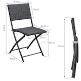 thumbnail of CASARIA® Polyrattan Klappstuhl Gartenstuhl Balkonstuhl klappbar 2er Set