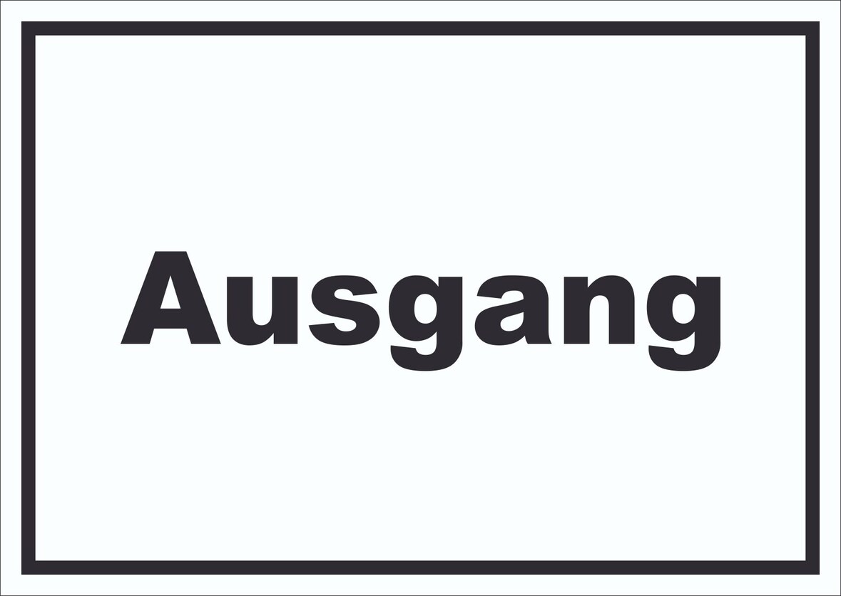 Ausgang Schild mit Text Exit Schluss waagerecht A2 Rückseite selbstklebend