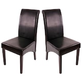 thumbnail of Set di 2 sedie per sala da pranzo Sedia da cucina Sedia M37 ~ Pelle, nero, piedi scuri