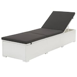 thumbnail of Helloshop26 - Transat chaise longue bain de soleil lit de jardin terrasse meuble d'extérieur avec coussin résine tressée blanc 02_0012506