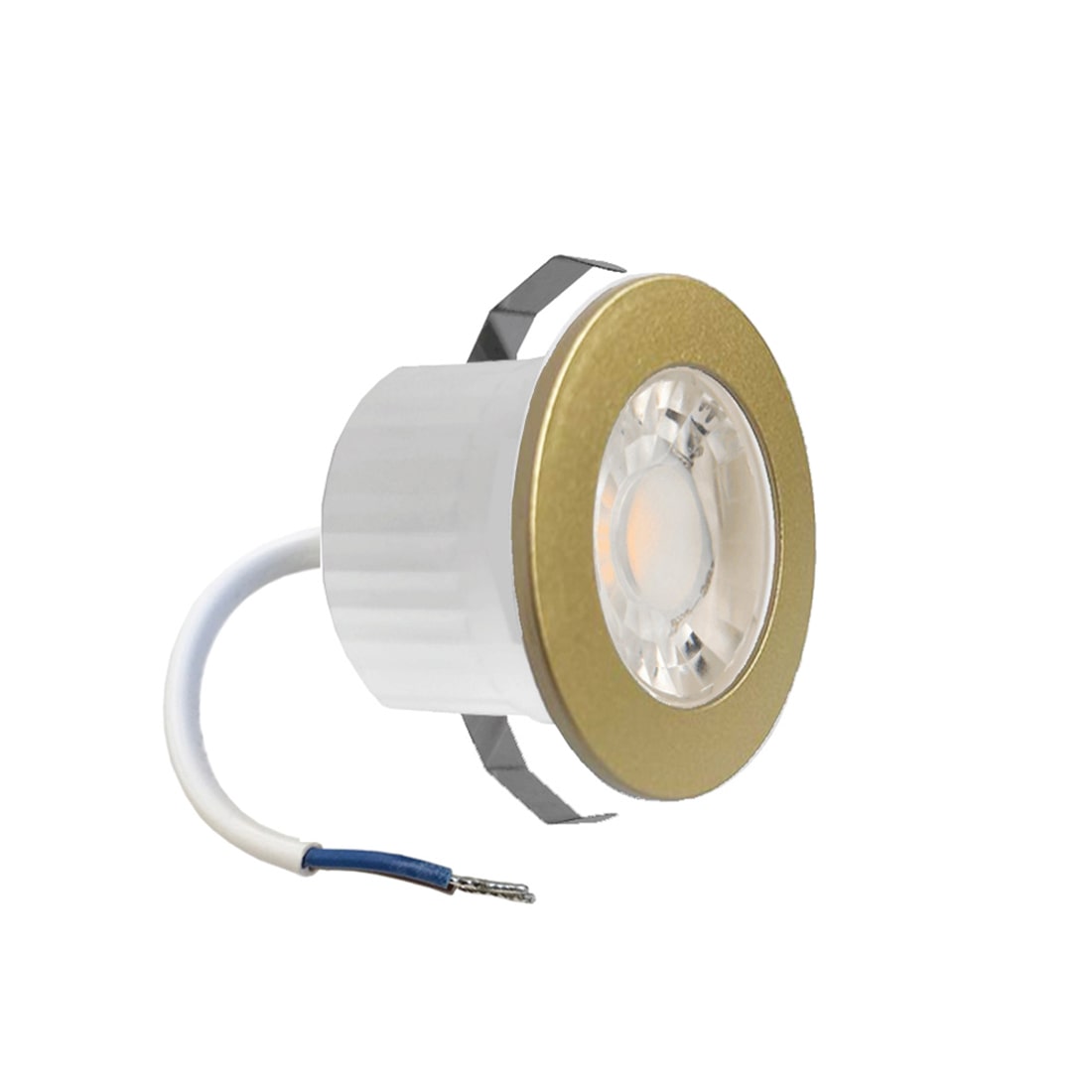 3W LED mini Einbauleuchte Einbaustrahler Einbauspot Spot Gold 240 Lumen 230V Schutzart IP54 Warmweiß