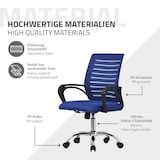 thumbnail of Ergonomischer Bürostuhl mit Armlehnen Netzgewebe Blau mit Rollen
