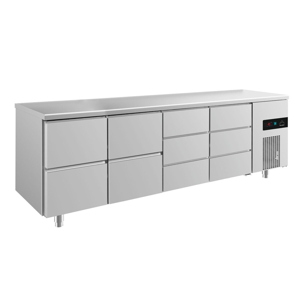 Gastro Kühltisch 10 Schubladen Umluftkühlung 2330x700x850mm -2/+8°C 632l