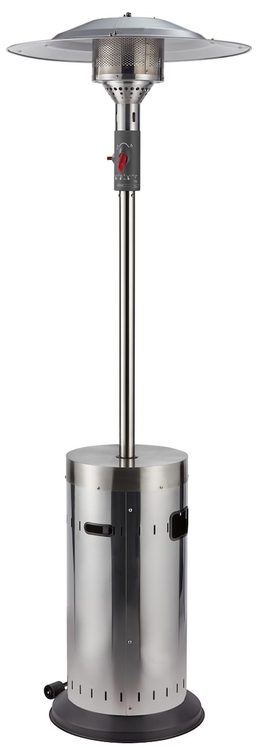 METRO Professional Fungo riscaldatore radiante a gas, acciaio inox, Ø 76 x 218 cm, spegnimento automatico, regolazione  continua, con ruote, argento