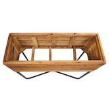 thumbnail of Pflanzkasten HWC-L25, Pflanzkübel Blumenkasten, rechteckig 60x62x22cm Outdoor Stahl Akazie Holz FSC®-zertifiziert, braun