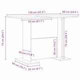 thumbnail of vidaXL Esstisch Eiche handwerklich 110 x 60 x 75 cm Holzwerkstoff